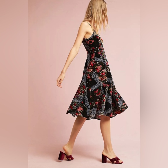 Anthropologie Eri + Ali Floral Burnout Slip Dress, size 4 - Picture 2 of 16